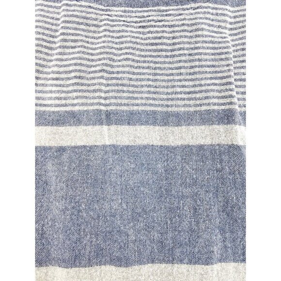 Jack Spade New York Size Medium Mens Blue White Flannel Stripe Long Sleeve Polo - Picture 8 of 10